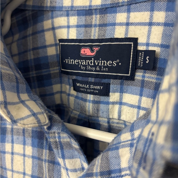Vineyard Vines Men's White and Blue Check Shirt - Picture 3 of 8
